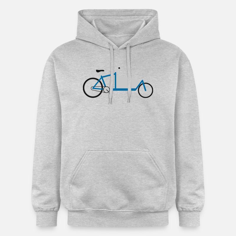 Vélo de cargo bleu - Sweat à capuche Softstyle® Gildan Unisexe - gris clair chiné