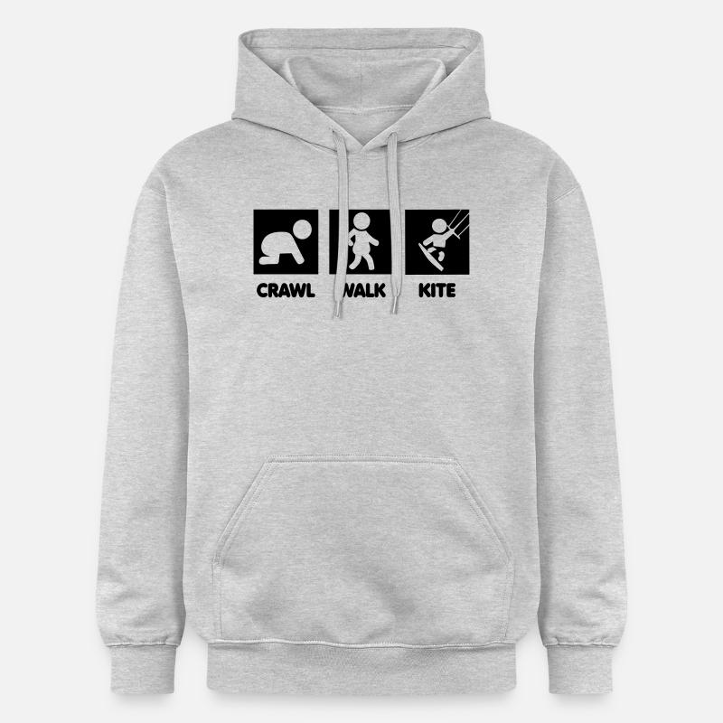 kitesurf bébé - Sweat à capuche Softstyle® Gildan Unisexe - gris clair chiné