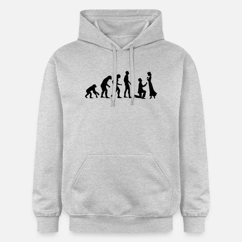 EVOLUTION HEIRATSANTRAG! - Gildan Unisex Softstyle® Midweight Hoodie - Hellgrau meliert