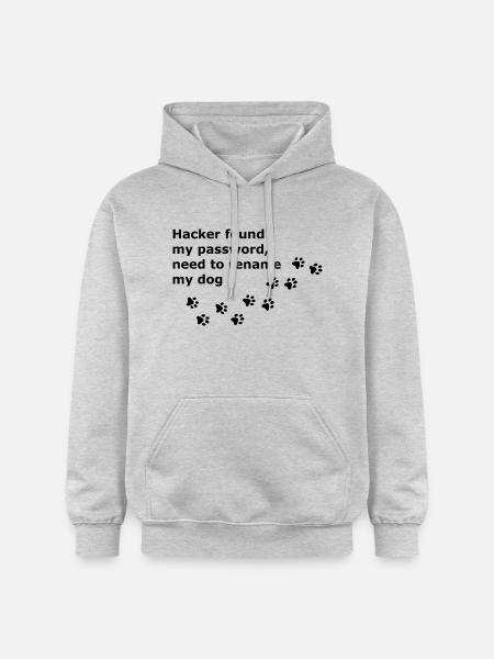Haker znalazł moje hasło, muszę zmienić nazwę mojego psa. - Bluza z kapturem typu unisex Gildan Softstyle® Midweight - jasnoszary melanż