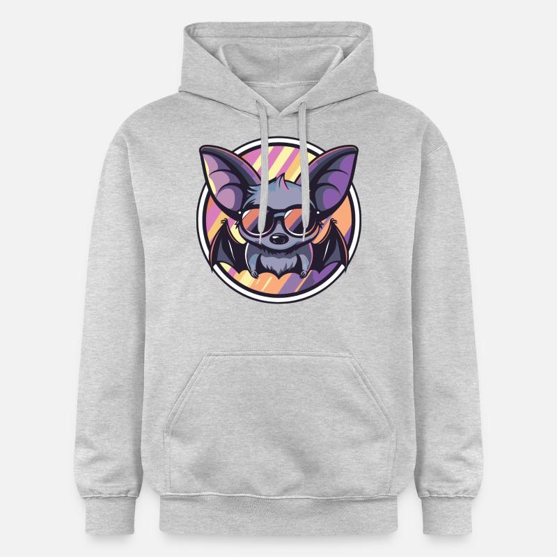 Chauve-souris bande dessinée cool - Sweat à capuche Softstyle® Gildan Unisexe - gris clair chiné