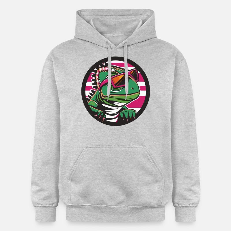 Caméléon Bande dessinée cool - Sweat à capuche Softstyle® Gildan Unisexe - gris clair chiné