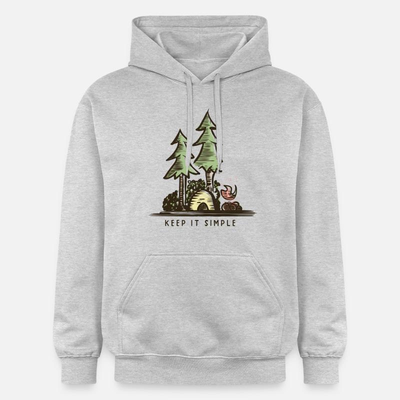 Feu de camp de camping - Sweat à capuche Softstyle® Gildan Unisexe - gris clair chiné