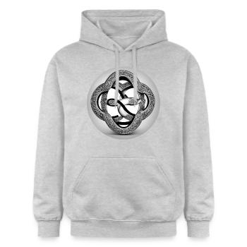 neverending rund - Gildan Unisex Softstyle® Midweight Hoodie - Hellgrau meliert - Vorne - Liana (172cm) & Jaron (178cm)