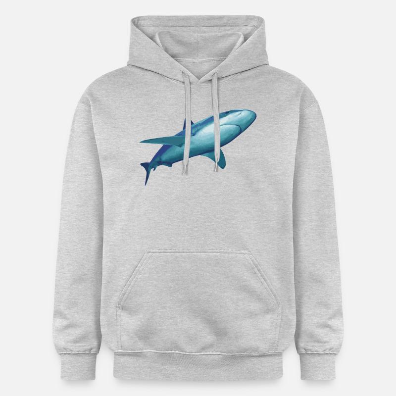 Requin - Sweat à capuche Softstyle® Gildan Unisexe - gris clair chiné