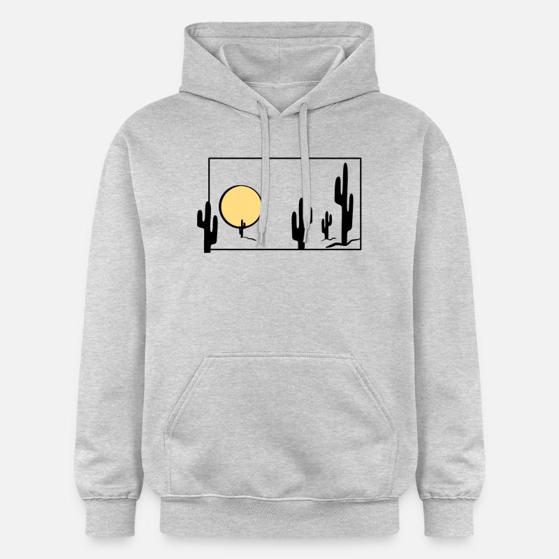 cactus sun bonaire - paysage - Sweat à capuche Softstyle® Gildan Unisexe - gris clair chiné