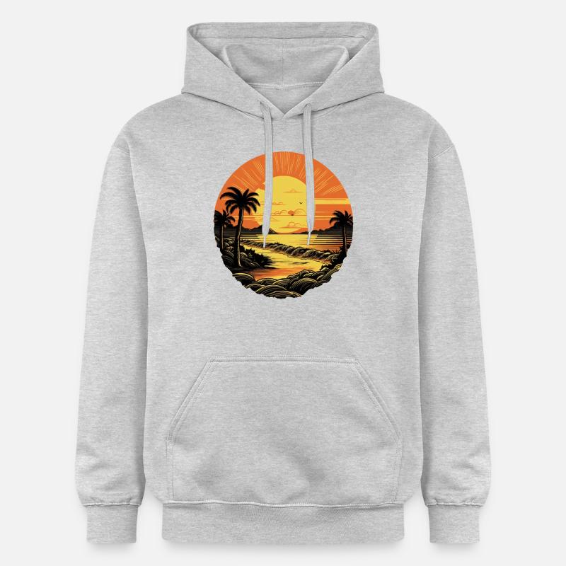 Plage - Sweat à capuche Softstyle® Gildan Unisexe - gris clair chiné