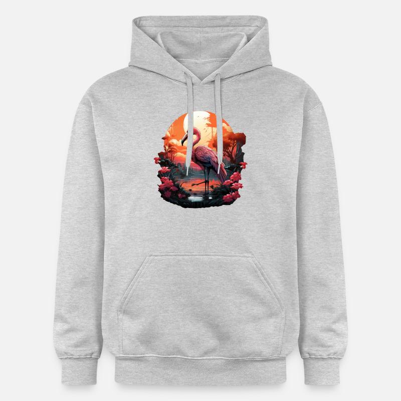 Flamant - Sweat à capuche Softstyle® Gildan Unisexe - gris clair chiné