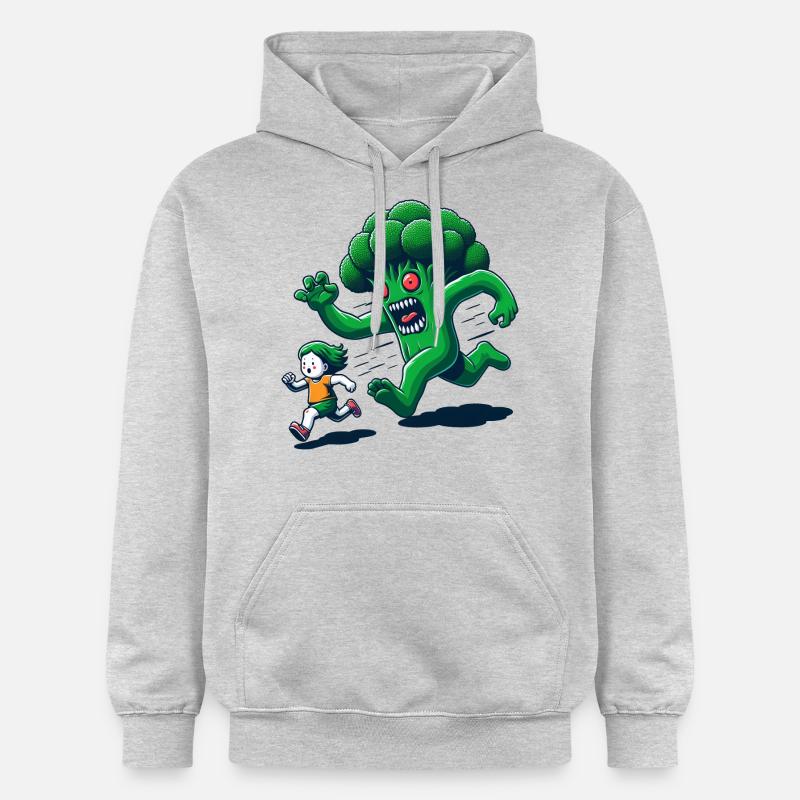 Monstres Brocoli Drôle - Sweat à capuche Softstyle® Gildan Unisexe - gris clair chiné