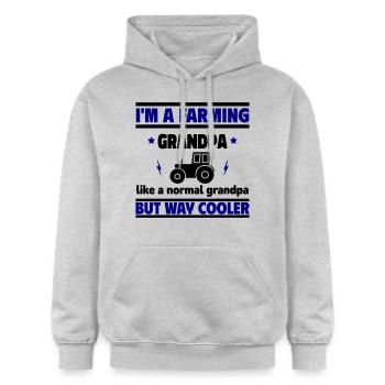 Ich bin ein cooler Opa echter Landwirtschaftsfan - Gildan Unisex Softstyle® Midweight Hoodie - Hellgrau meliert - Vorne - Liana (172cm) & Jaron (178cm)