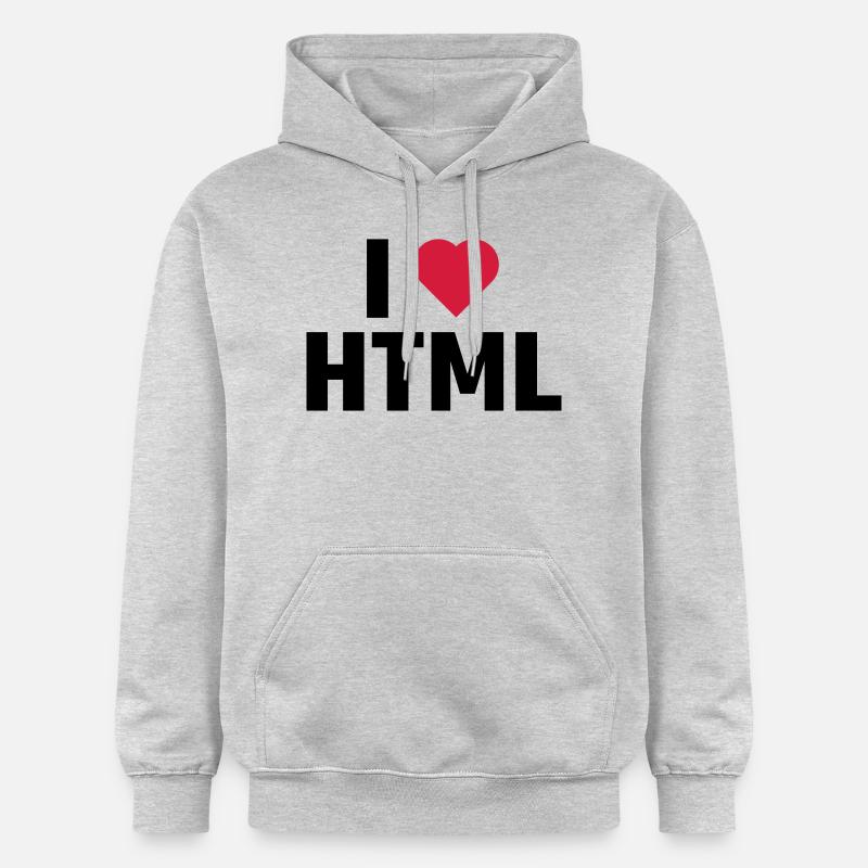 J'aime HTML - Sweat à capuche Softstyle® Gildan Unisexe - gris clair chiné