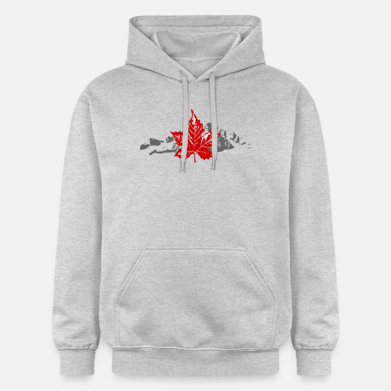 Canada - Maple Leaf & Mountain - Gildan Unisex Softstyle® Midweight Hoodie - Hellgrau meliert
