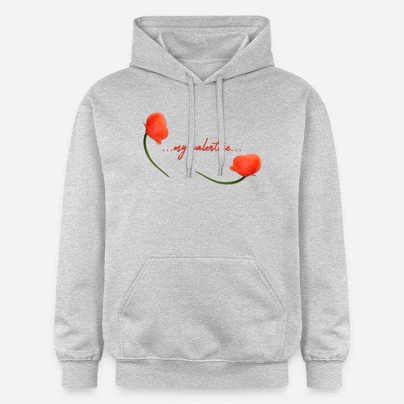 ma valentine Valentin - Sweat à capuche Softstyle® Gildan Unisexe - gris clair chiné