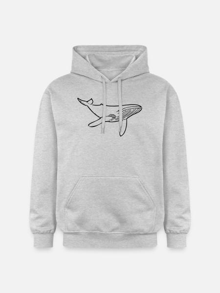 whale - Gildan Unisex Softstyle® Midweight Hoodie - light heather grey