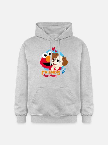 Sesame Street Design Friends Furrever With Elmo - Gildan Unisex Softstyle® Midweight Hoodie - light heather grey