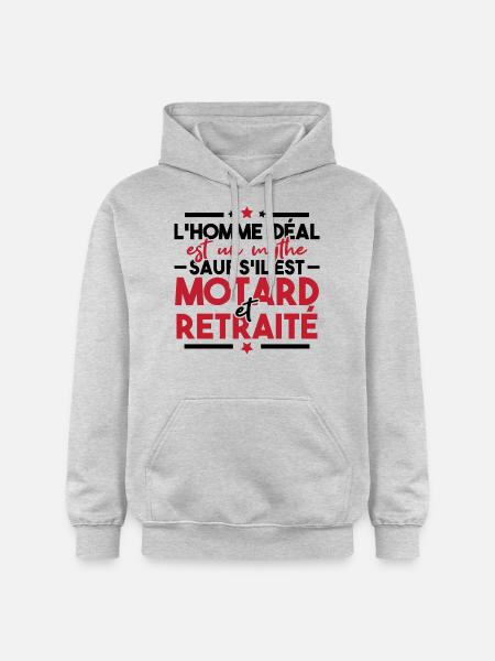 Motard Et Retraité - Sweat à capuche Softstyle® Gildan Unisexe - gris clair chiné