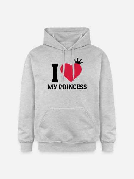 I love my Princess jag älskar min prinsessa - Gildan luvtröja unisex Softstyle® Midweight - ljusgråmelerad