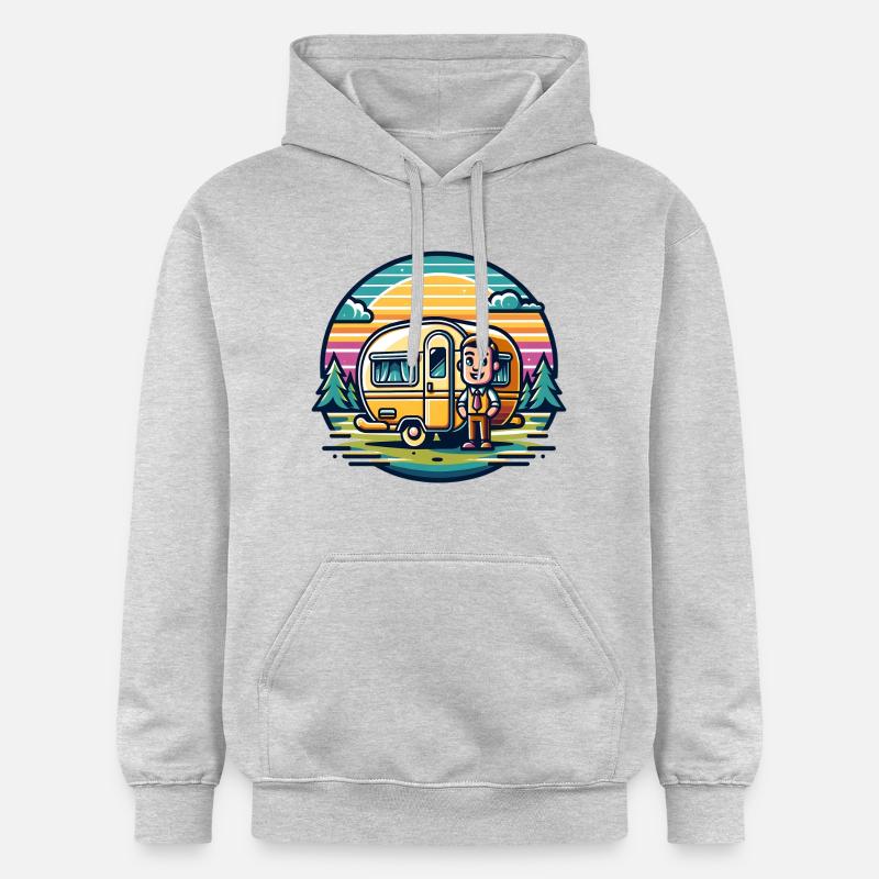 Camping camping-car caravane - Sweat à capuche Softstyle® Gildan Unisexe - gris clair chiné