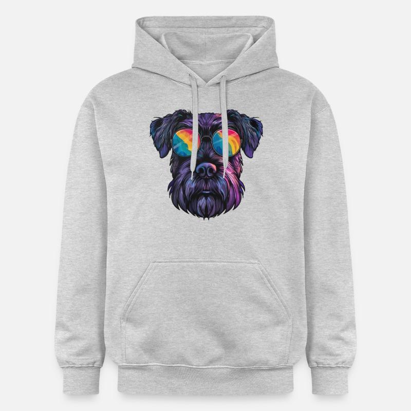 Schnauzer Géant, Schnauzer Géant, Chien - Sweat à capuche Softstyle® Gildan Unisexe - gris clair chiné