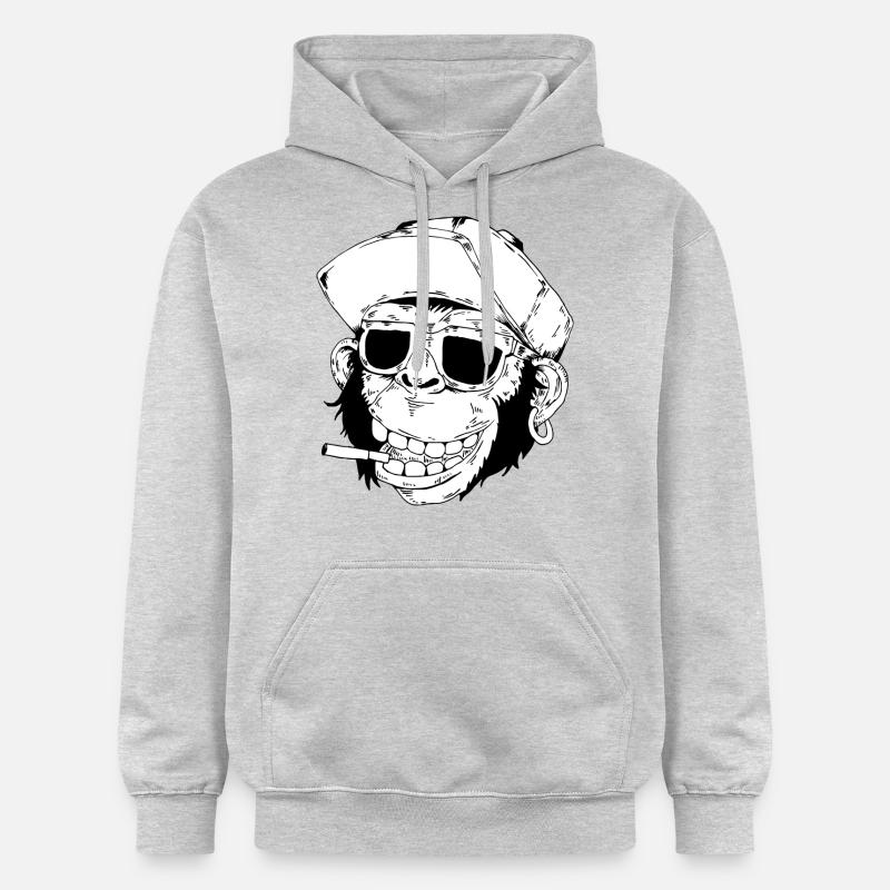 Smoke Monkey - Sweat à capuche Softstyle® Gildan Unisexe - gris clair chiné