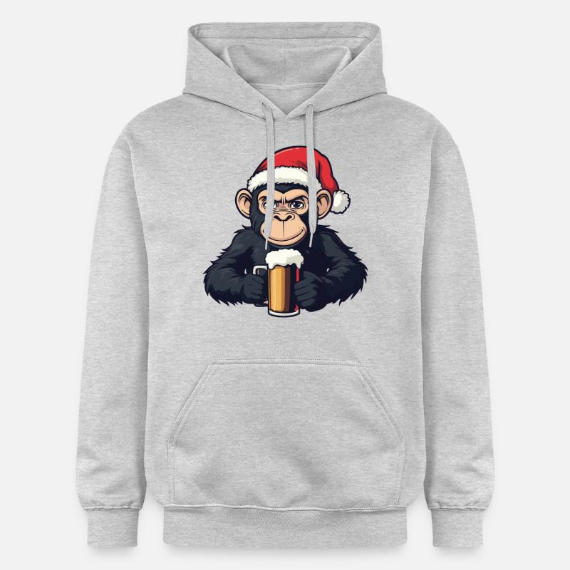 Bière de Noël Monkey - Sweat à capuche Softstyle® Gildan Unisexe - gris clair chiné