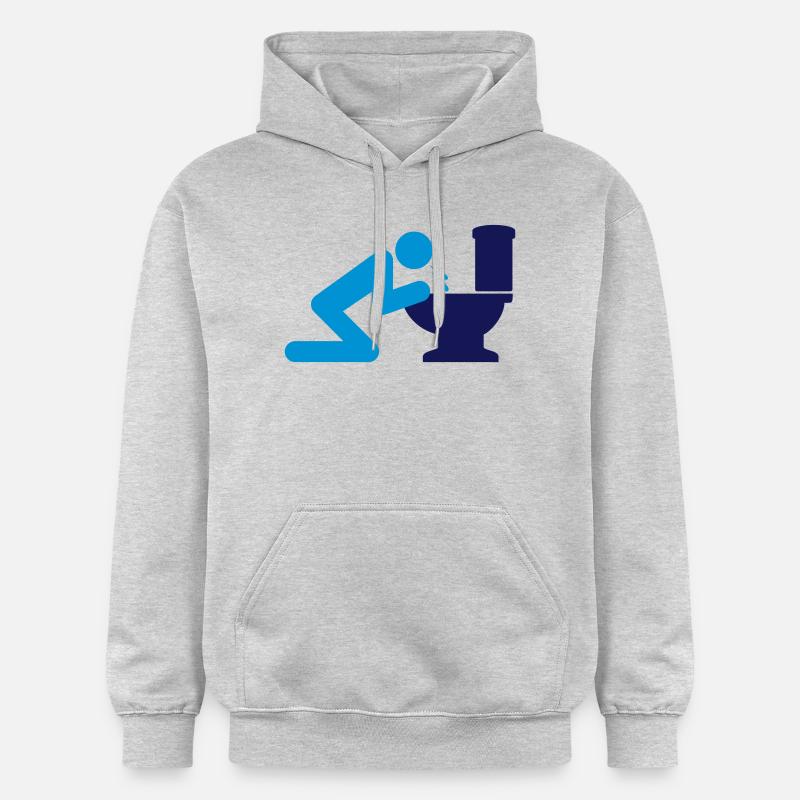 Man vomir dans les toilettes - Sweat à capuche Softstyle® Gildan Unisexe - gris clair chiné