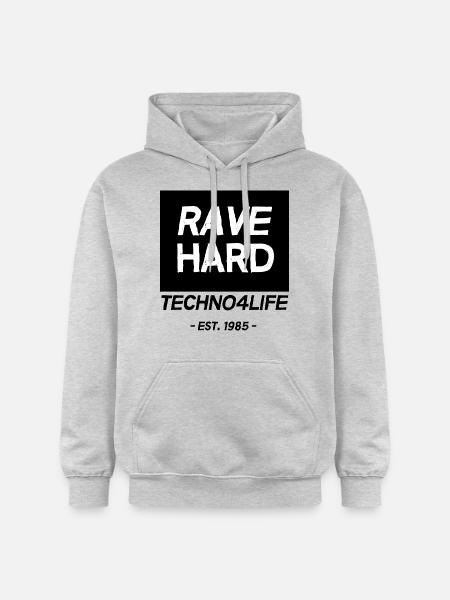 RAVE HARD - Gildan Unisex Softstyle® Midweight Hoodie - Hellgrau meliert
