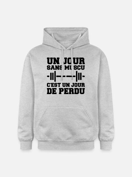 Dzień bez treningu siłowego kulturystyka humor Sport - Bluza z kapturem typu unisex Gildan Softstyle® Midweight - jasnoszary melanż