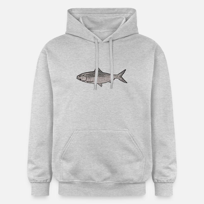 poisson - Sweat à capuche Softstyle® Gildan Unisexe - gris clair chiné