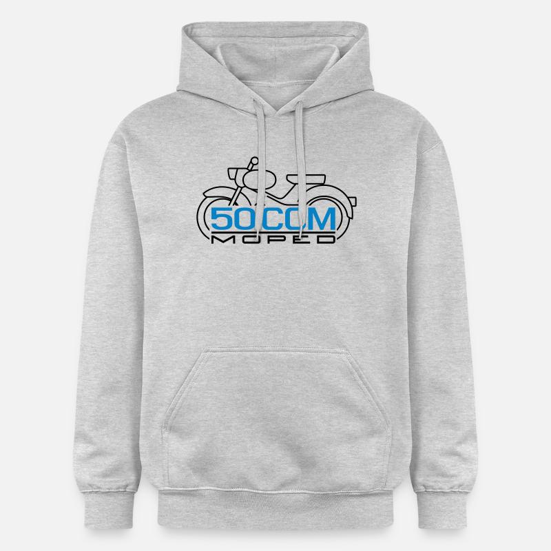 50cc cyclomoteur moineau emblème v.2 - Sweat à capuche Softstyle® Gildan Unisexe - gris clair chiné