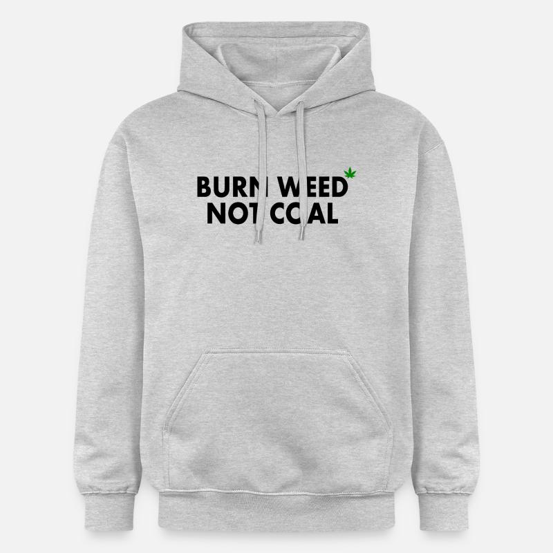 Burn weed not coal - Sweat à capuche Softstyle® Gildan Unisexe - gris clair chiné
