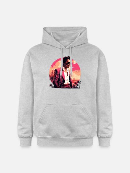 Retro Miami Boho Style Design - Gildan Unisex Softstyle® Midweight Hoodie - light heather grey