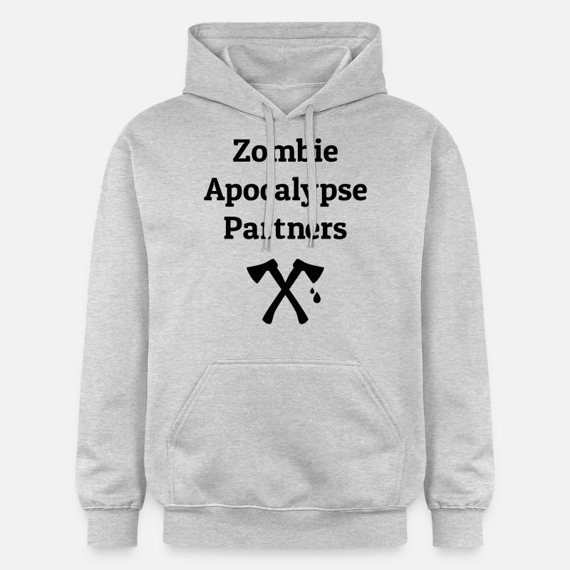 zombie apocalypse partners - Sweat à capuche Softstyle® Gildan Unisexe - gris clair chiné