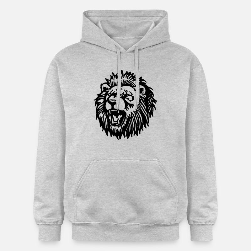 Lion Tête de Lion - Sweat à capuche Softstyle® Gildan Unisexe - gris clair chiné