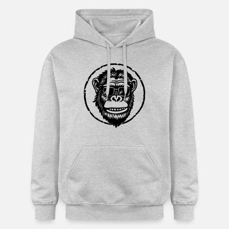 Singe Visage de Singe - Sweat à capuche Softstyle® Gildan Unisexe - gris clair chiné