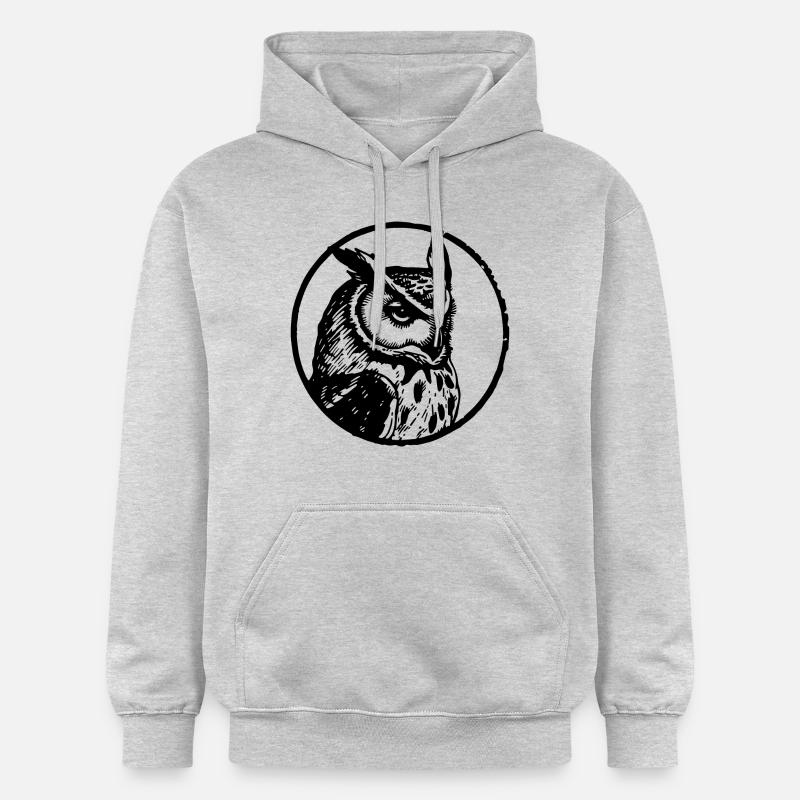 Eule Eulen Vogel - Gildan Unisex Softstyle® Midweight Hoodie - Hellgrau meliert