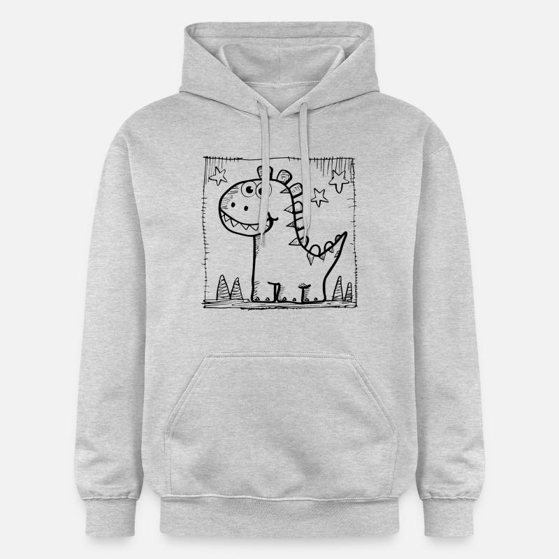 Dinosaure Dino - Sweat à capuche Softstyle® Gildan Unisexe - gris clair chiné