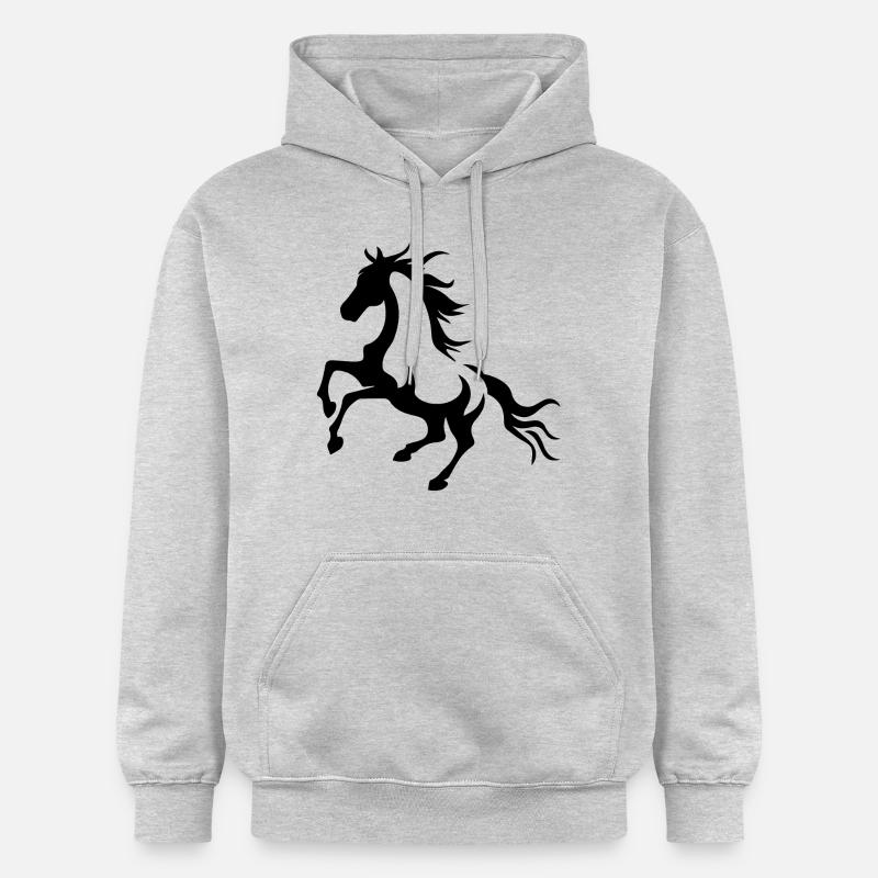 Cheval Équitation Équitation - Sweat à capuche Softstyle® Gildan Unisexe - gris clair chiné