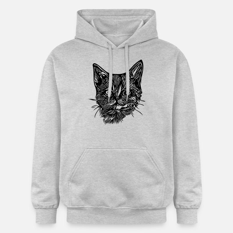 Chaton mignon et mignon - Sweat à capuche Softstyle® Gildan Unisexe - gris clair chiné