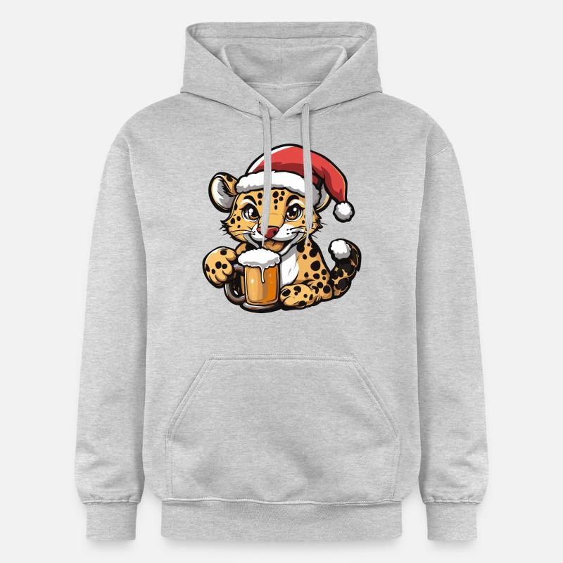 Bière de Noël Leopard - Sweat à capuche Softstyle® Gildan Unisexe - gris clair chiné