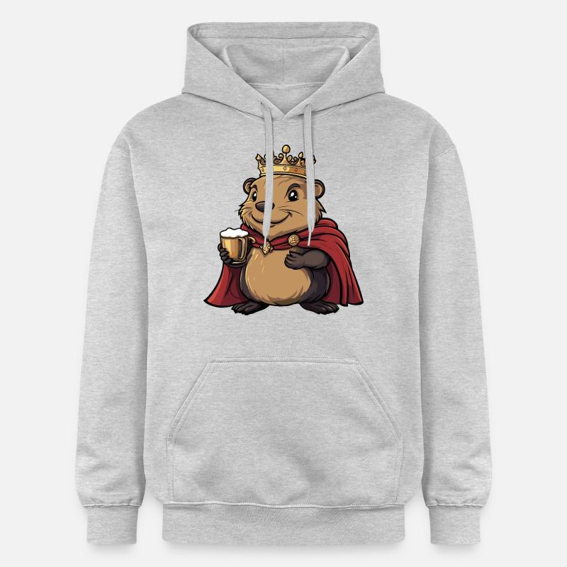 Bière de castor drôle - Sweat à capuche Softstyle® Gildan Unisexe - gris clair chiné