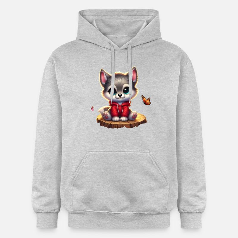 wolf 10 - Sweat à capuche Softstyle® Gildan Unisexe - gris clair chiné