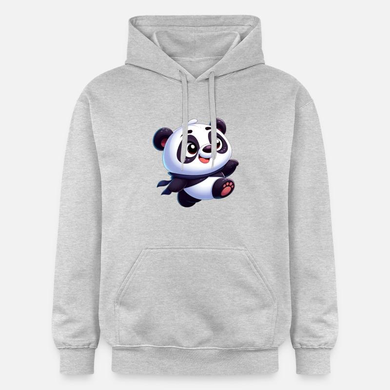 panda 4 - Sweat à capuche Softstyle® Gildan Unisexe - gris clair chiné