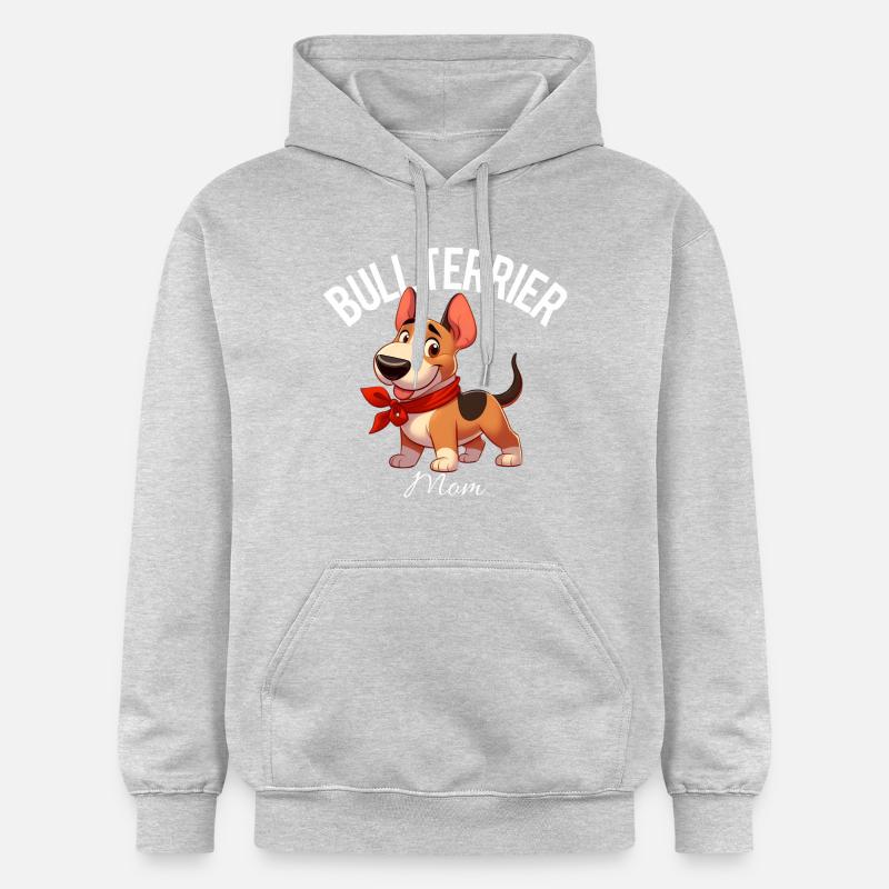 bull terrier mom 2 - Sweat à capuche Softstyle® Gildan Unisexe - gris clair chiné