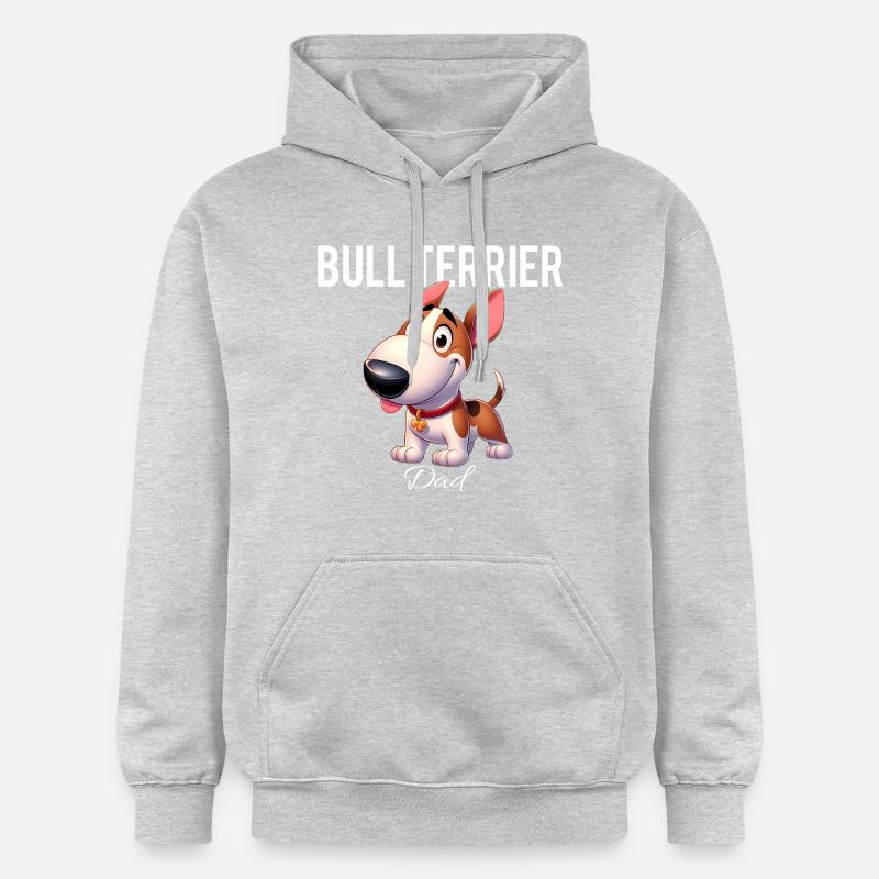 bull terrier dad - Sweat à capuche Softstyle® Gildan Unisexe - gris clair chiné