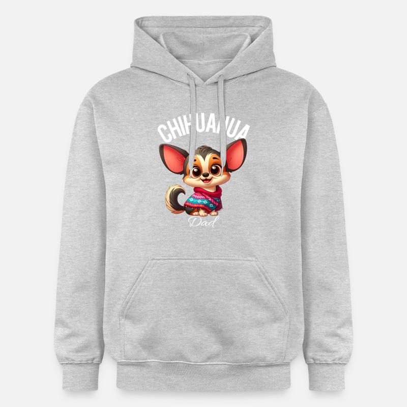chihuahua dad 2 - Sweat à capuche Softstyle® Gildan Unisexe - gris clair chiné