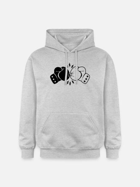 Boxboxhandschuhe Kontakt mit Blitz - Gildan Unisex Softstyle® Midweight Hoodie - Hellgrau meliert
