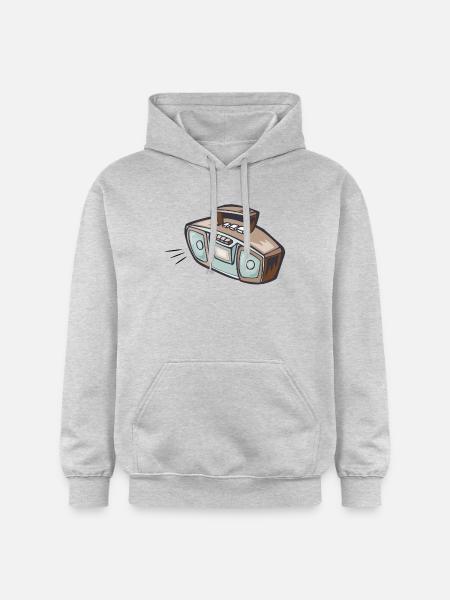 Radiorekorder Sound-Machine - Gildan Unisex Softstyle® Midweight Hoodie - Hellgrau meliert