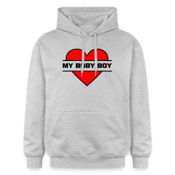 Liebe dein Herz 033 - Gildan Unisex Softstyle® Midweight Hoodie - Hellgrau meliert - Vorne - Liana (172cm) & Jaron (178cm)