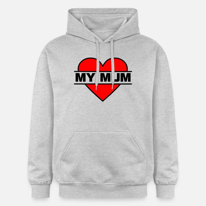 Je t’aime cœur 025 - Sweat à capuche Softstyle® Gildan Unisexe - gris clair chiné